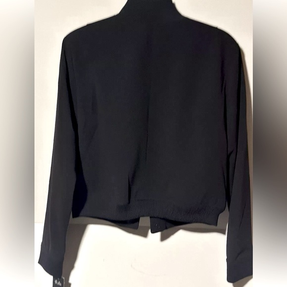 Karl Lagerfeld Paris Cropped Bomber Black Jacket Size 8 - Picture 7 of 7